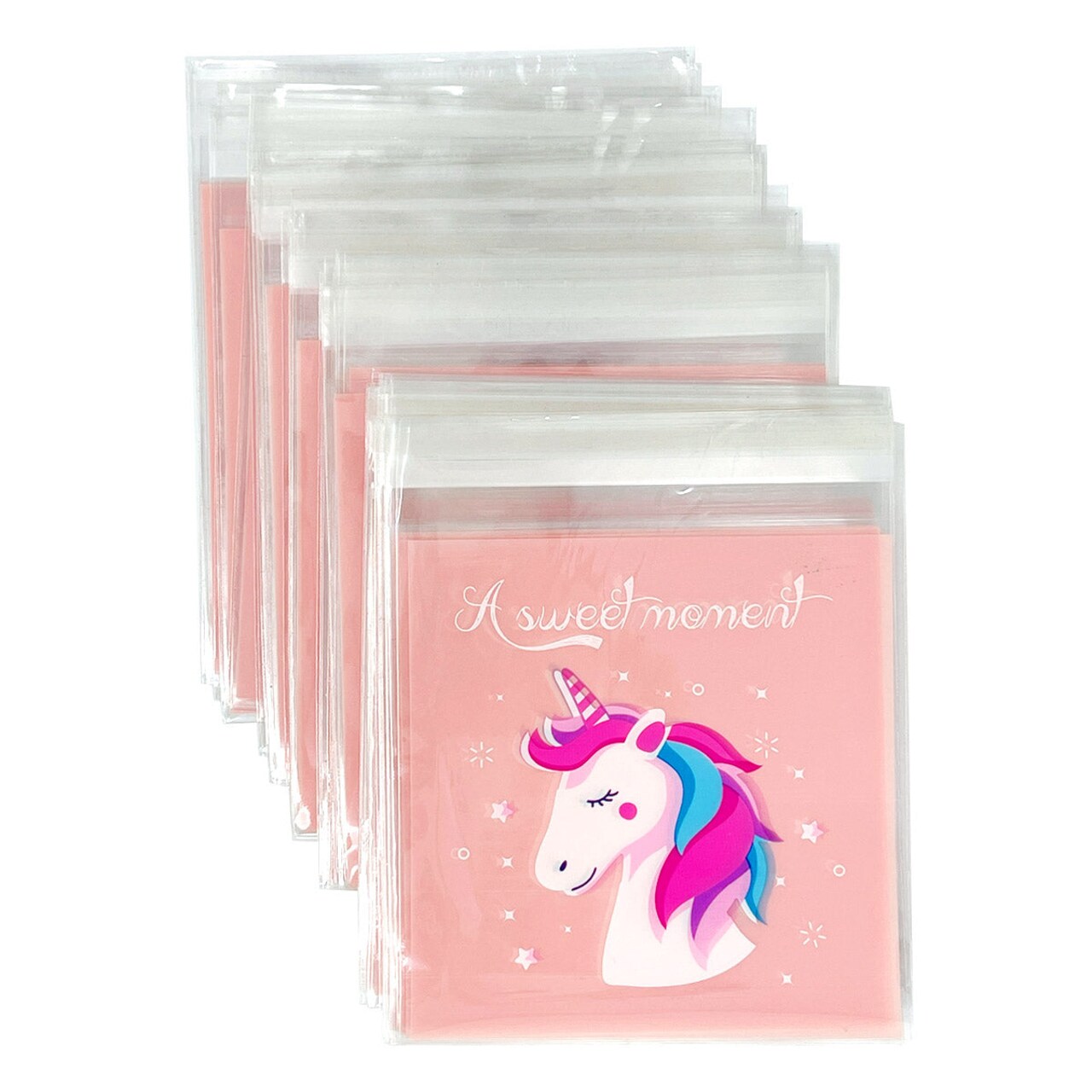 Wrapables Transparent Self-Adhesive 4" x 4" Candy and Cookie Bags, Favor Treat Bags for Parties and Wedding (200pcs)